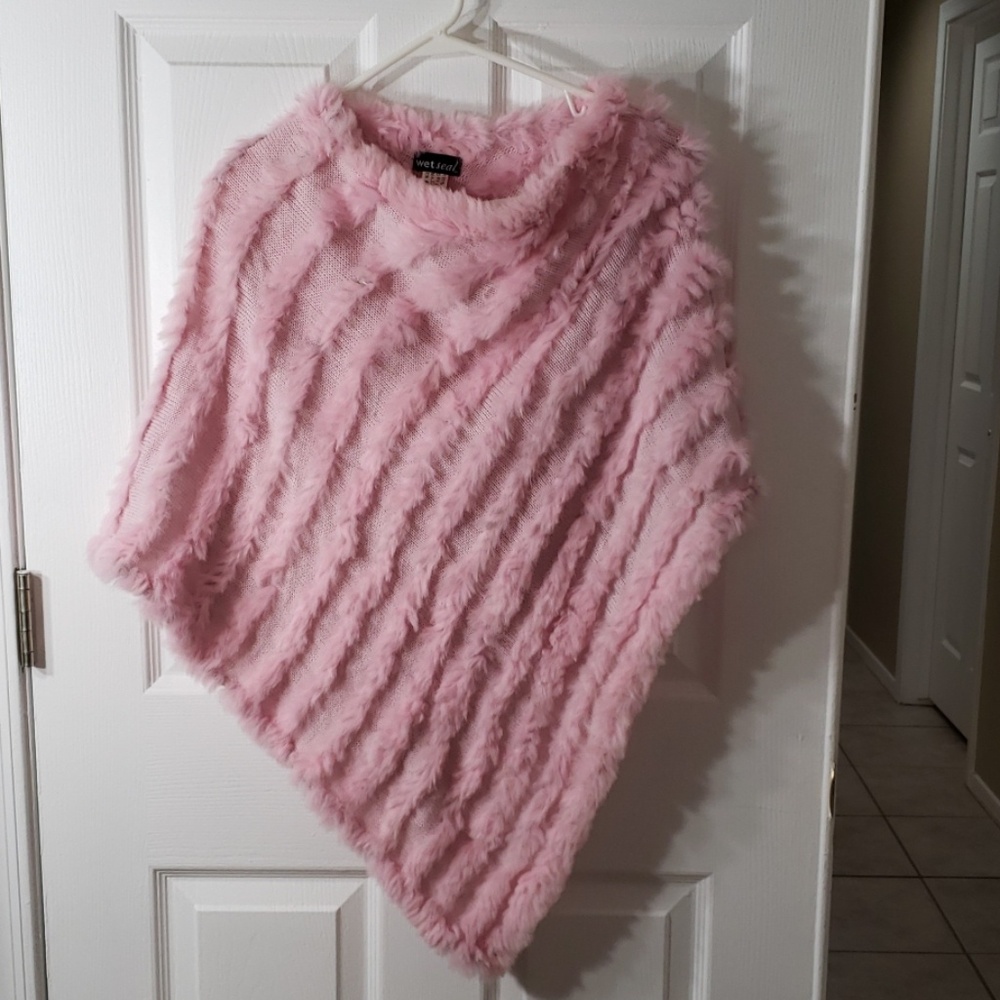 Pink rabbit poncho